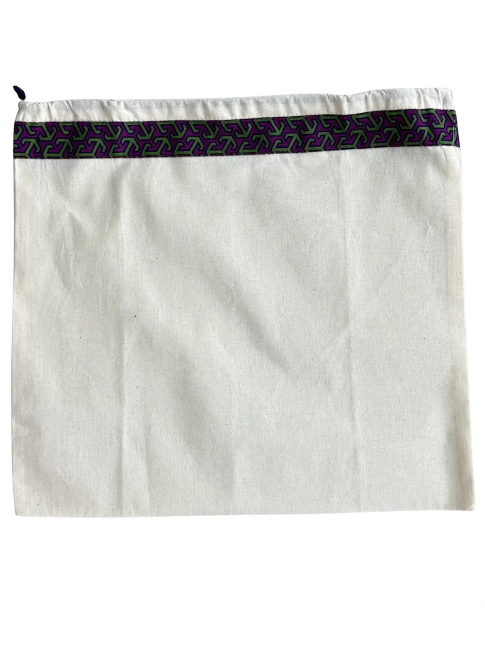 Tory Burch Dust Bag 15” Wide X 14” Tall Gold Logo Hardware Green Purple Trim NEW